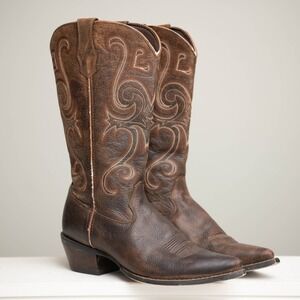 Durango Western Cowgirl Boots Sz10 Embroidered Leather Boho Rodeo Farmhouse Cute